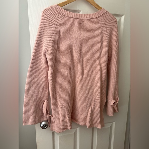 Aerie oversized knit pink sweater tie arm size xs - Picture 5 of 11